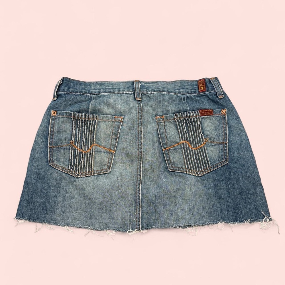 Vintage 7 For All Mankind Jeans Pintuck Mini Skirt